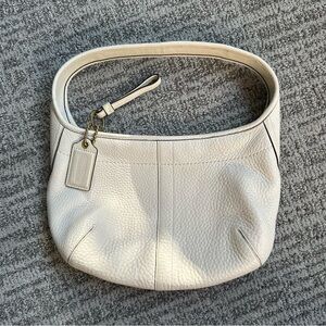 Coach Cream Leather Hobo Bag with Silver Hardware